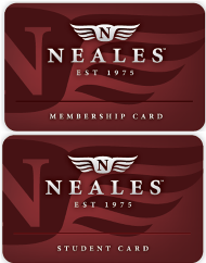 Neales membership and student cards